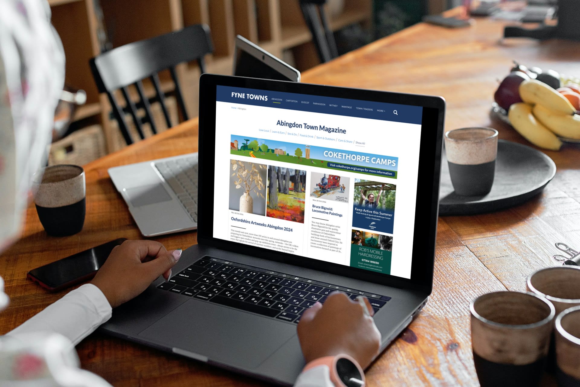 Ad banner examples on a laptop